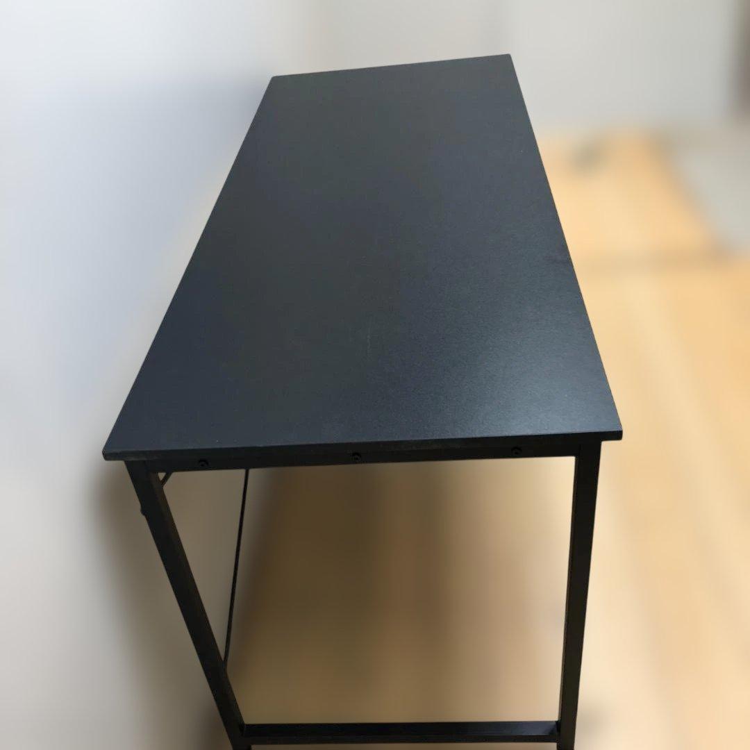 送料無料　シンプルデスク 幅140cm ブラック ワークデスク　250723-8