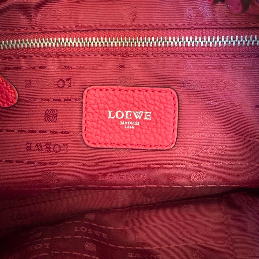 【美品】LOEWE バック カリエ ホーボー ハンドバッグ　レッド