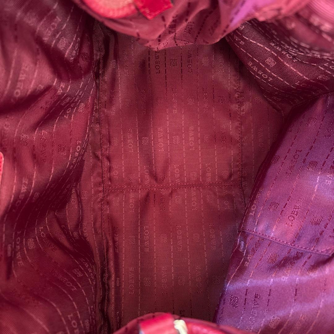 【美品】LOEWE バック カリエ ホーボー ハンドバッグ　レッド