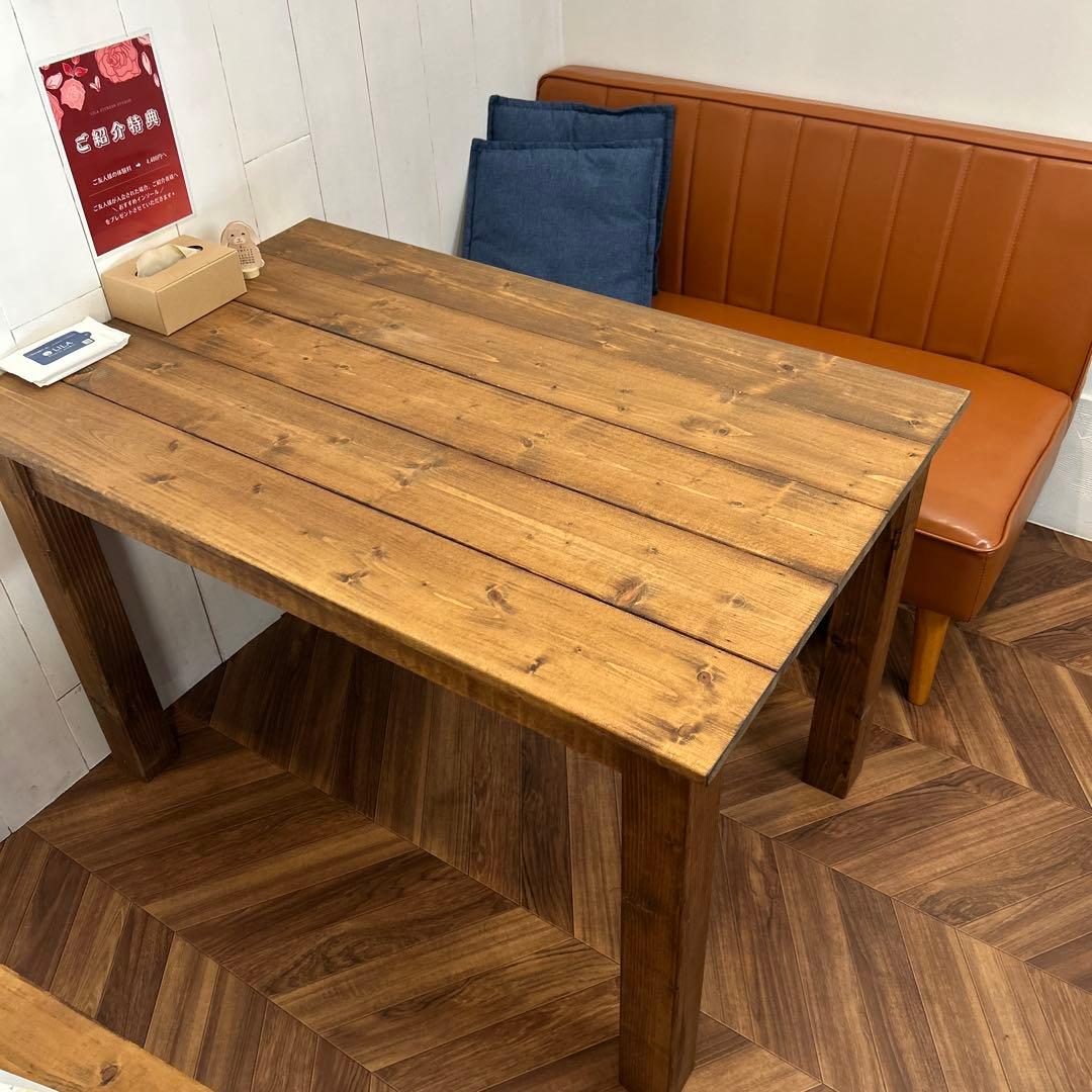 ゆなさん専用】天然無垢材ダイニングテーブル/アンティーク風