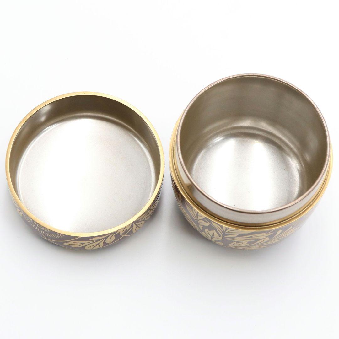 呉藤童甫作 菊蒔絵溜大棗 内銀溜塗 金蒔絵 茶道具 共箱　M335　NT1