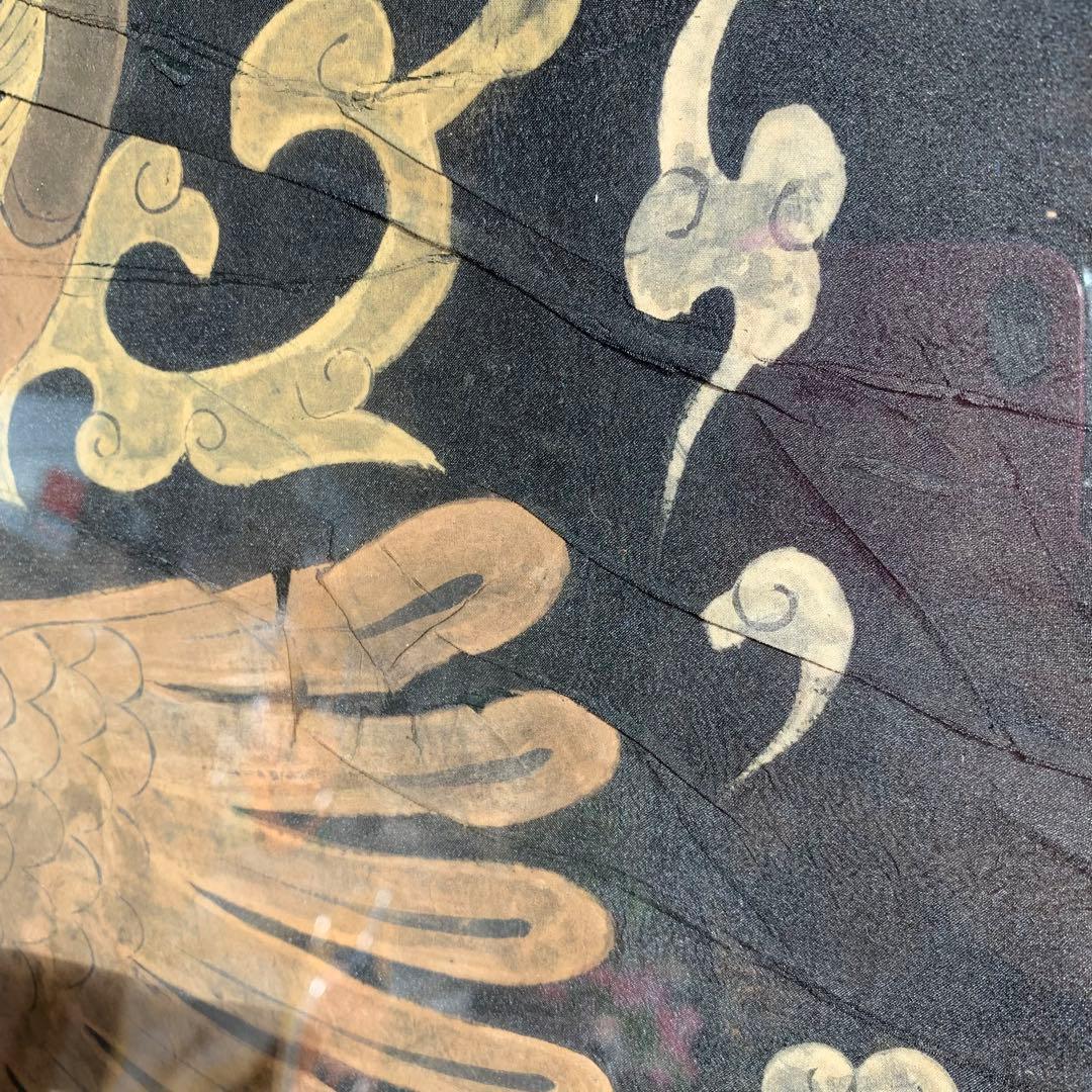 鳳凰　絹　シルク　祖国　漢代　双鳳文　双鳳紋　絵画　中国　骨董品　アンティーク