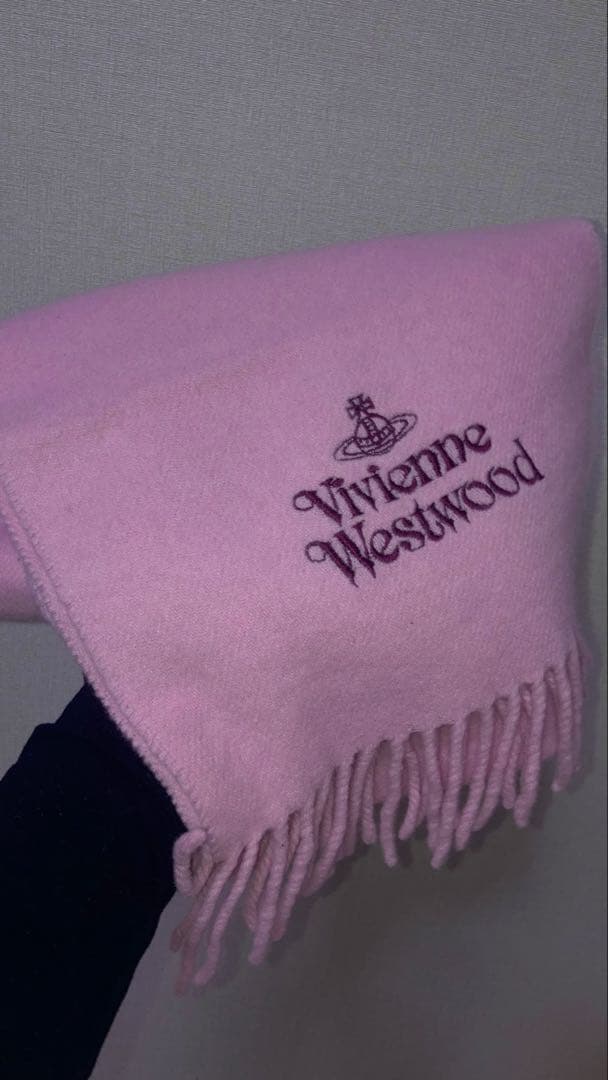 Vivienne Westwood ピンクウールマフラー