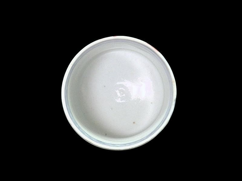 古伊万里　毘沙門亀甲紋に楼閣山水の図　猪口 のぞき　C371AS-fbua