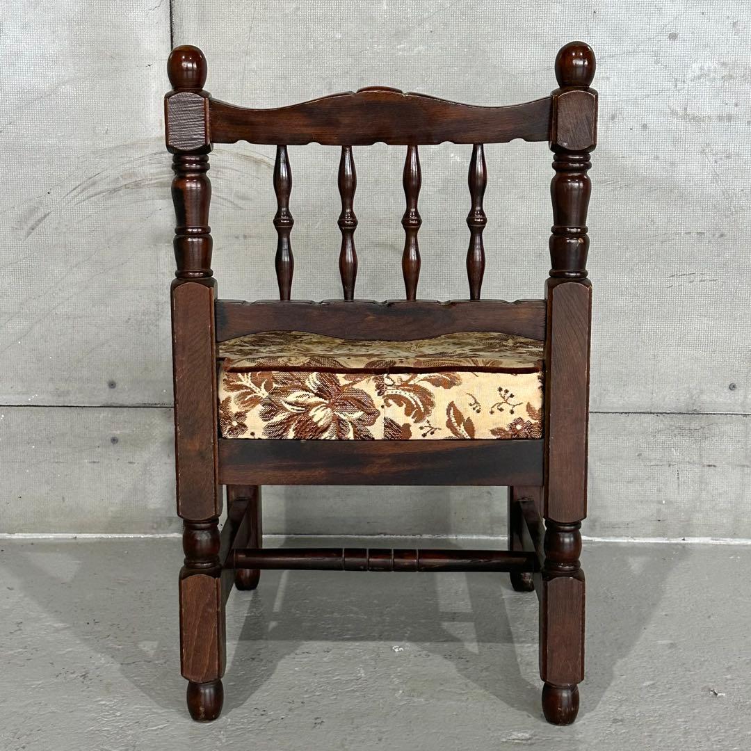 ✦80s✦昭和レトロ ゴブラン織 ヴィンテージ スピンドルチェア 木製 古家具②