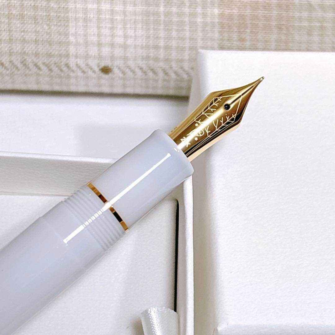 た*こ様 セーラー万年筆 春を待つシマエナガ ホワイト ピンク 中細