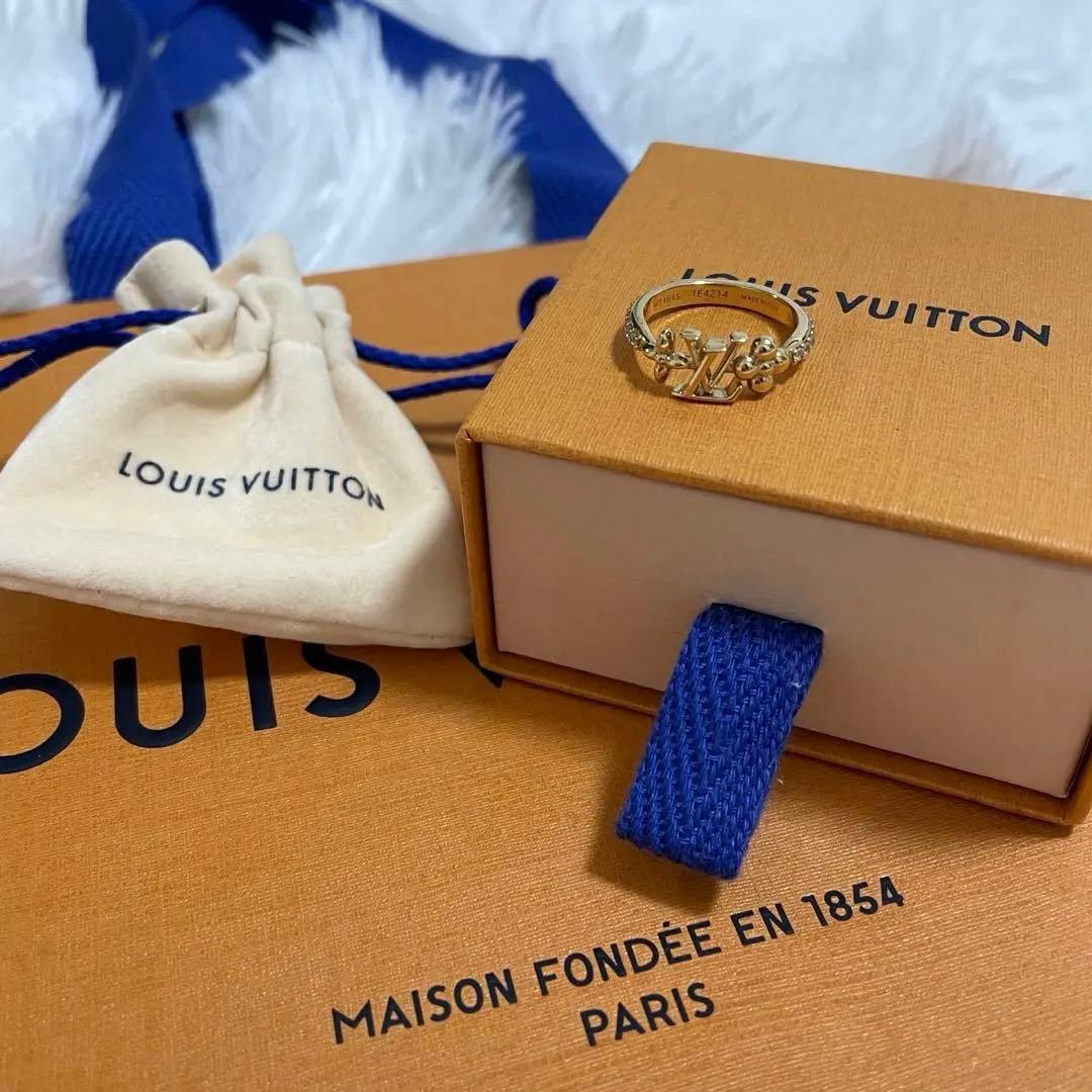 美品　ルイヴィトン リング LVアイコニック M ラインストーン　ゴールド