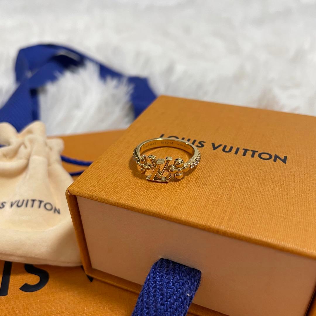 美品　ルイヴィトン リング LVアイコニック M ラインストーン　ゴールド