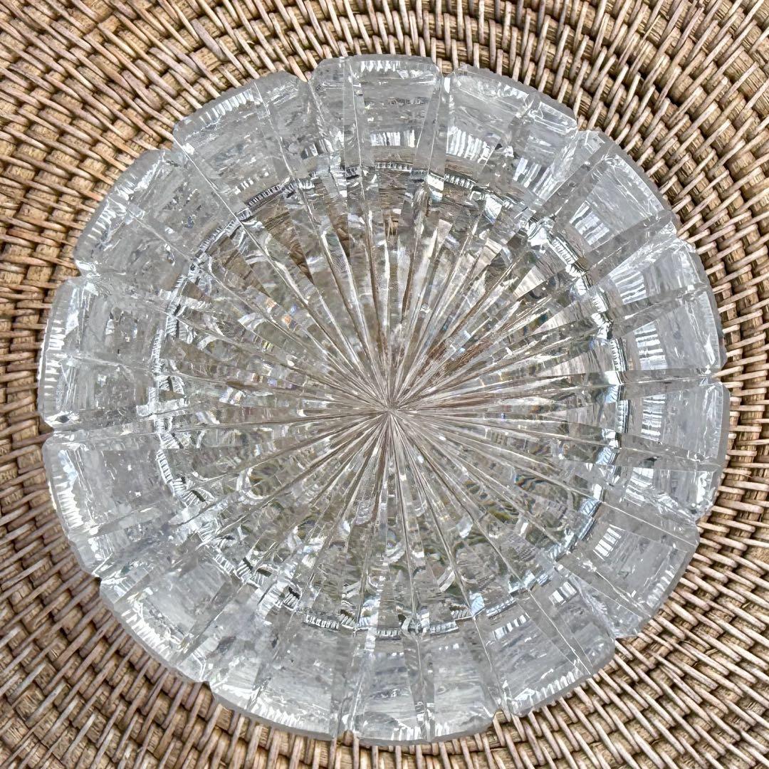 チェコ　ボヘミア　クリスタル　美しいガラス　CRYSTAL エッチング花瓶