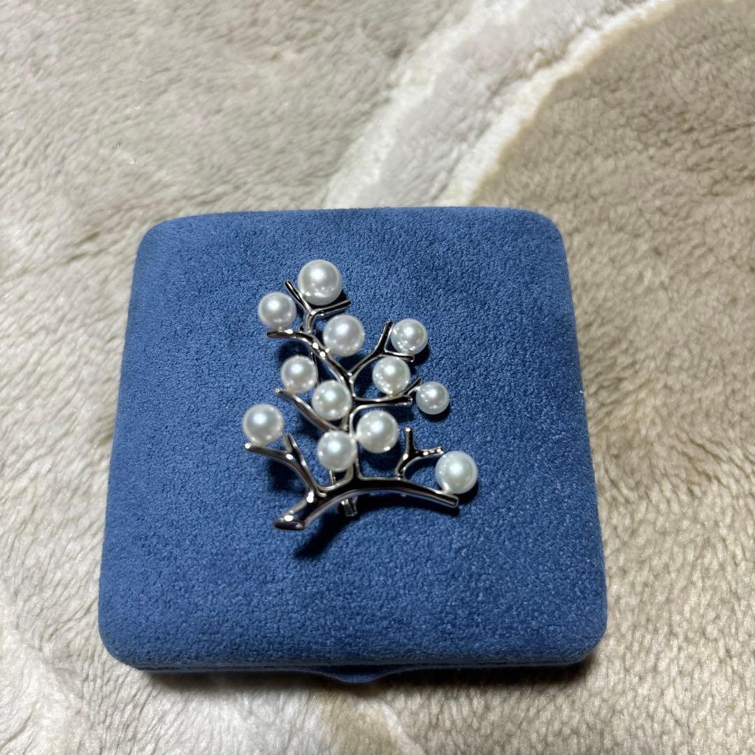 MIKIMOTO 真珠ブローチ 樹木デザイン