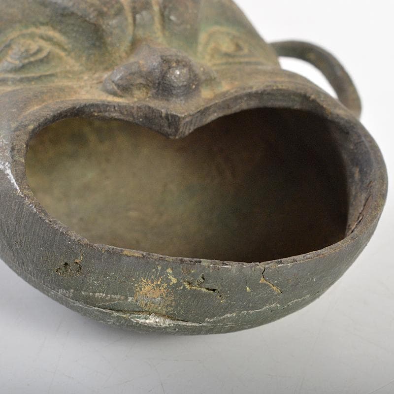 中国　古銅青銅　顔形　水孟　筆洗　V　R6239