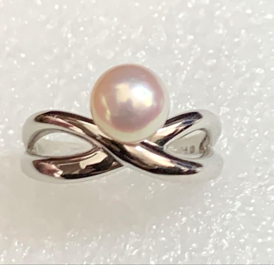 Pt950 MIKIMOTO あこや真珠リング 8.3ｇ