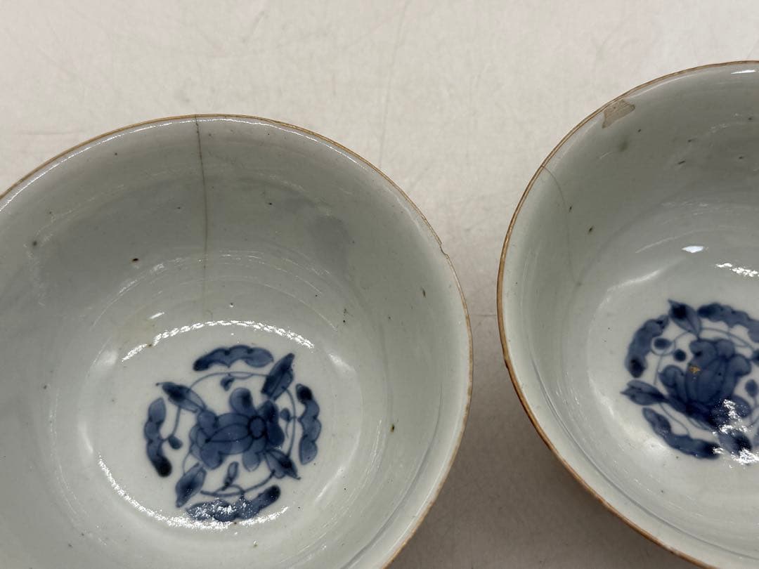 中国　色絵お碗2点　新渡　送料込み251022