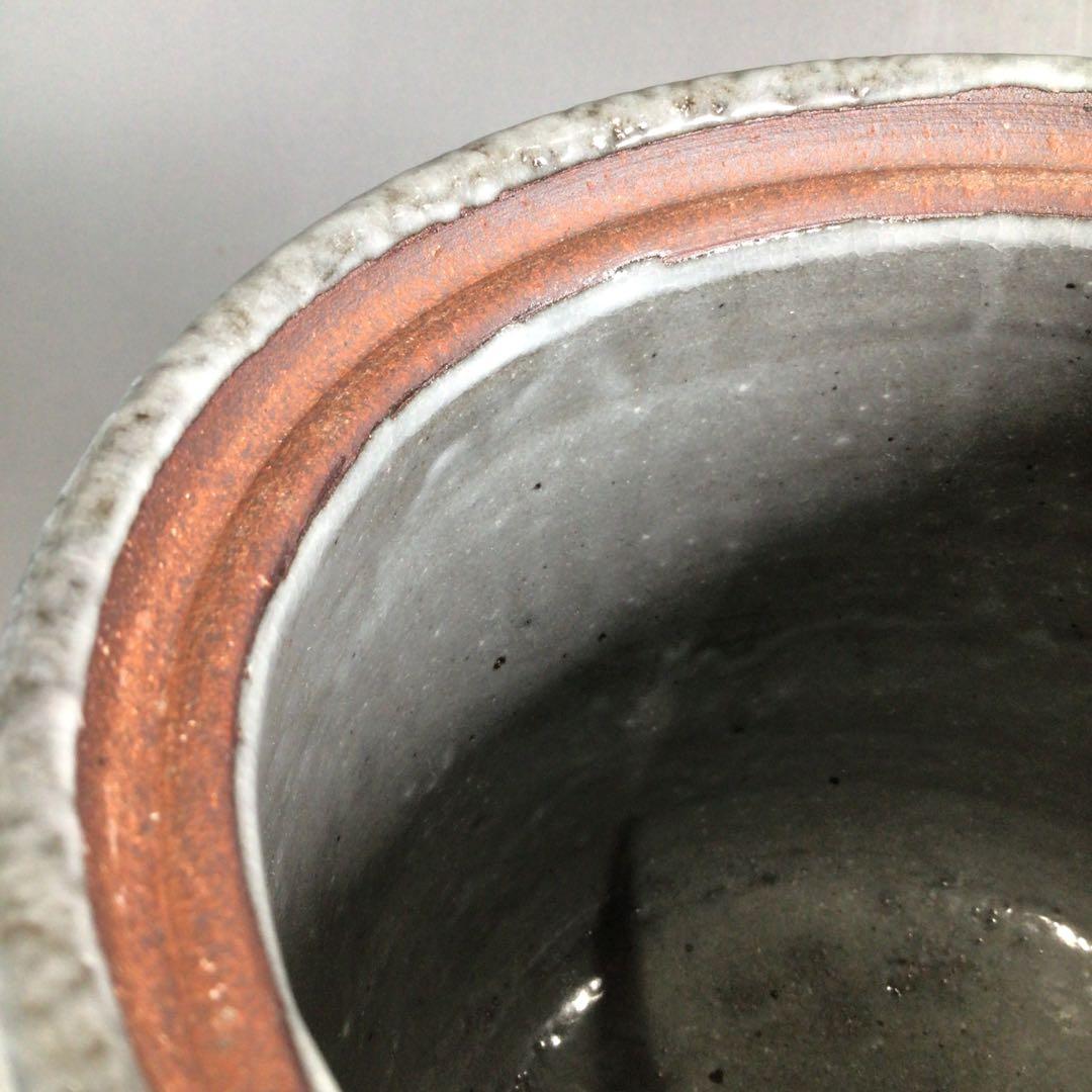 Ｐ３５３　水指　『平安　浅見与し三造』『花三島』『耳付水指』　共箱　茶道具