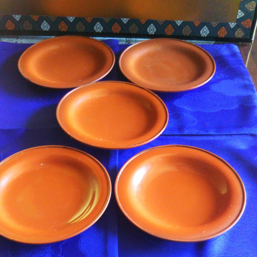 古根来塗5枚銘々皿