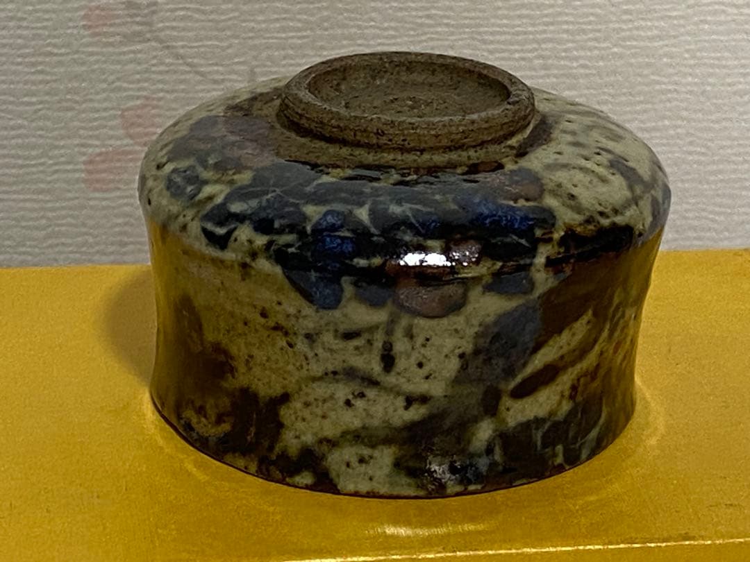 ♦犬山焼 雲錦手 竹節高台 酒器 ぐい呑み 大正〜 明治時代 古美術品 骨董品