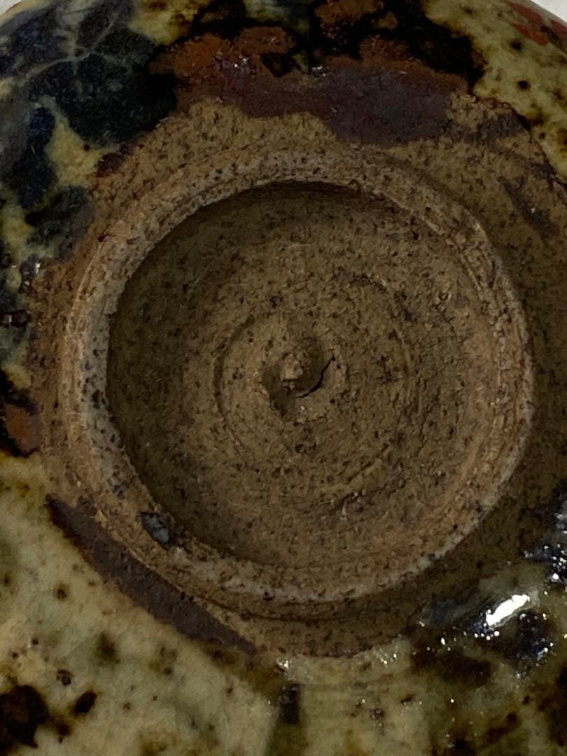 ♦犬山焼 雲錦手 竹節高台 酒器 ぐい呑み 大正〜 明治時代 古美術品 骨董品