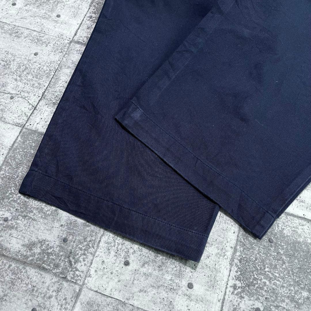 90-00s POLO ラルフローレン ポロチノ タック入り 36 ネイビー