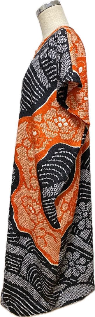 総絞り　着物振り袖リメイク正絹　チュニック　パンツ　ワンピース未使用　3点セット