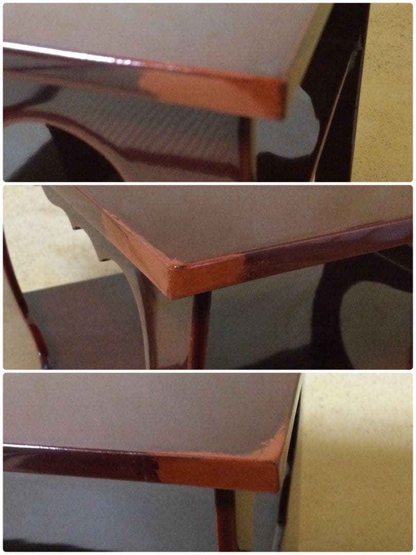 茶道具 水指棚 宗桂箱書 溜塗 茶棚 外箱付 L305