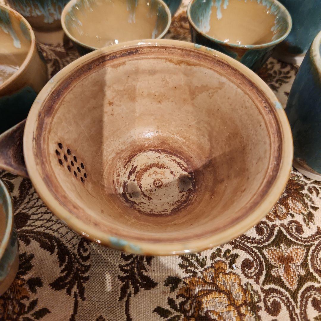 煎茶道具　急須　湯冷　湯呑み５個　おまけ２個