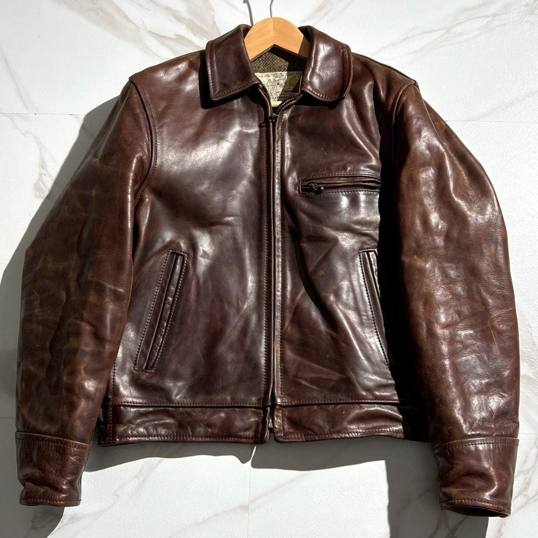 希少80s　エアロレザー　ハイウェイマン　馬革　ホースハイド　FQHH　茶色