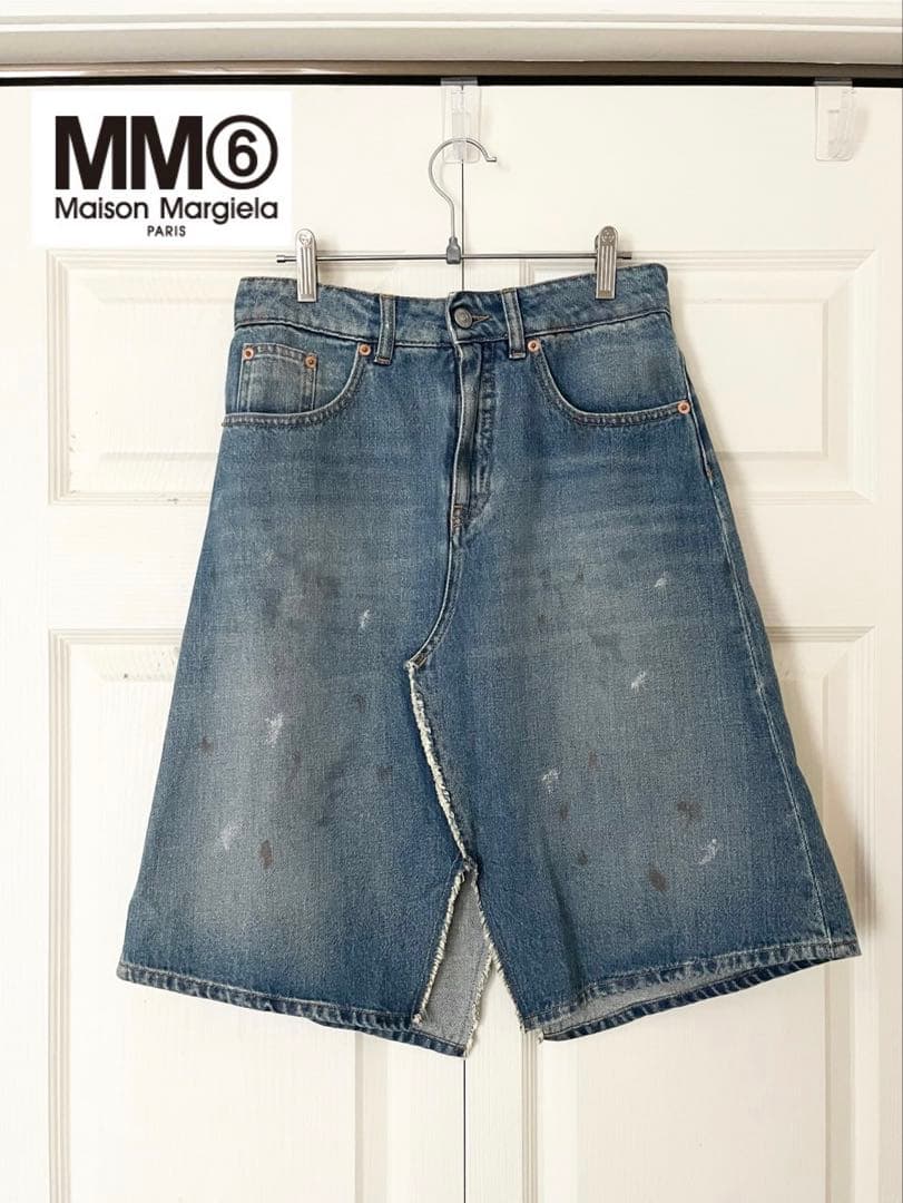 MM6 Maison Margiela ダメージデニムスカート