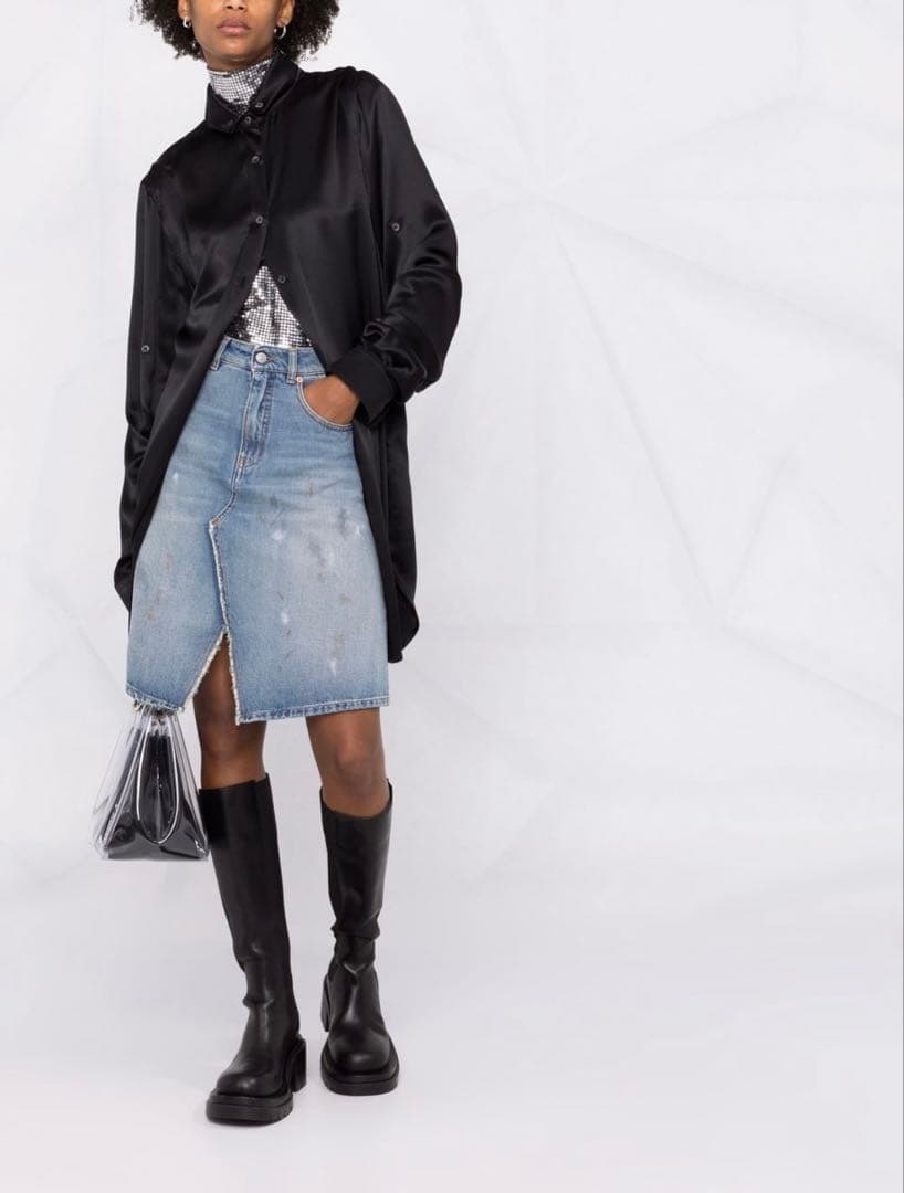 MM6 Maison Margiela ダメージデニムスカート