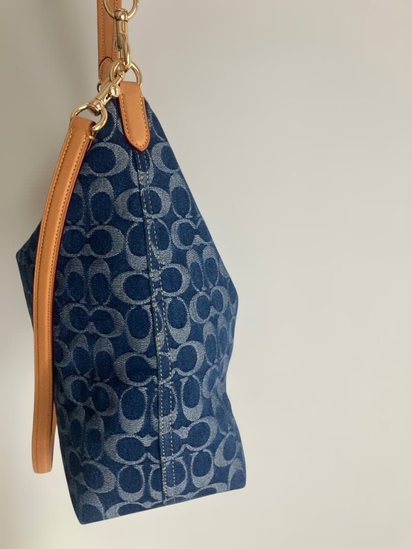専用　コーチ シグネチャー デニム ショルダー バッグ ブルー CY697