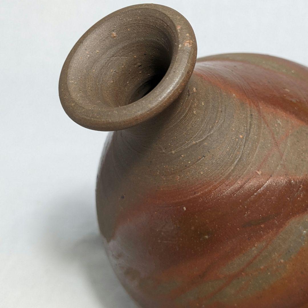 岡山県重要無形文化財 吉本正 備前焼 緋襷徳利 共箱 酒器 とっくり 食器 在銘