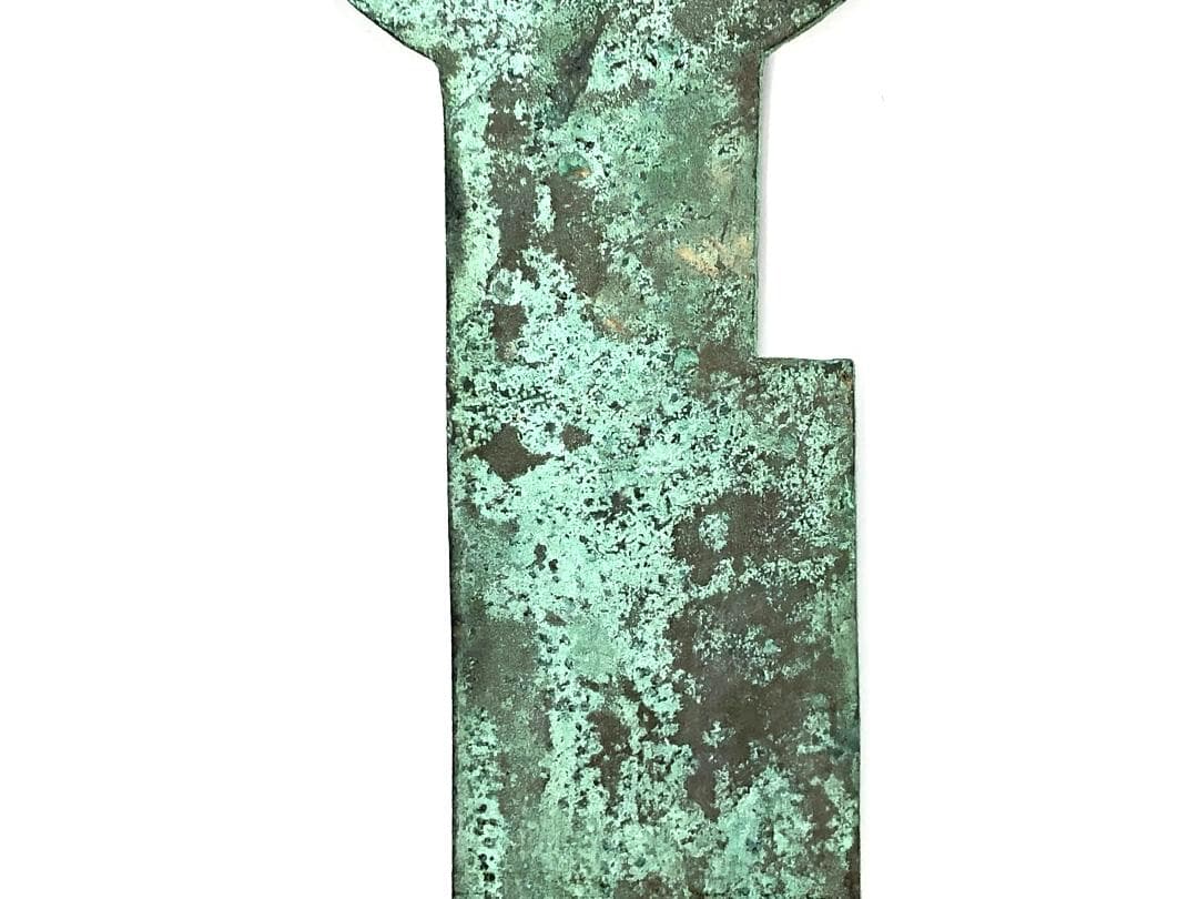 【 栔刀五百青銅象嵌 】　37ｃｍ　骨董古玩