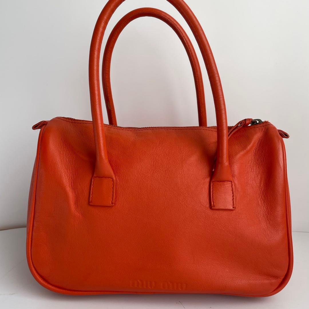 ✨極美品✨　MIUMIU ハンドバッグ　レザー　アーカイブ　オレンジ　y2k