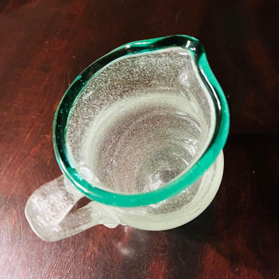 横山秀樹　花入れ　ソースポット　 縁巻　吹きガラス