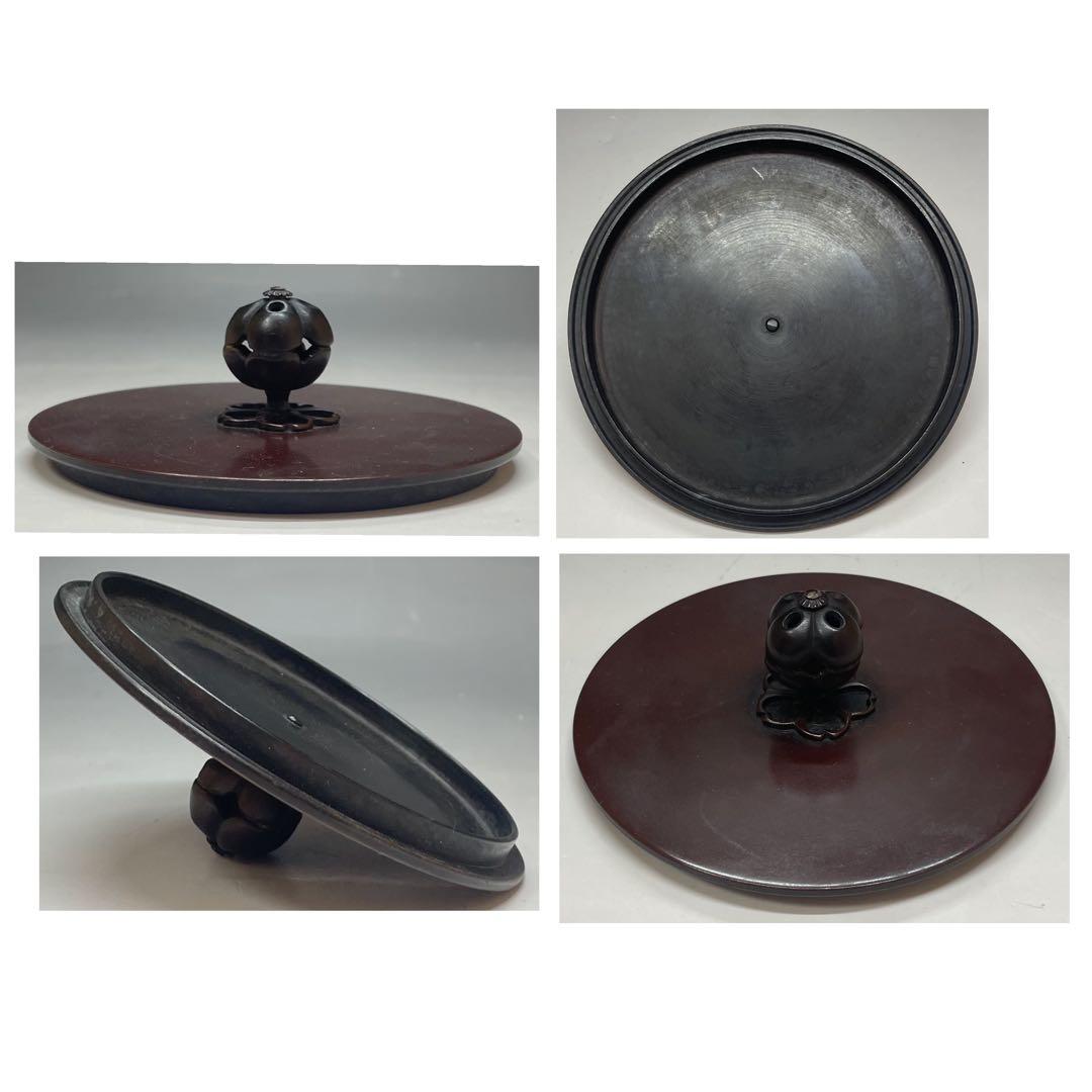 金森紹栄　竹文千筋筒釜　共箱　栞　e0308