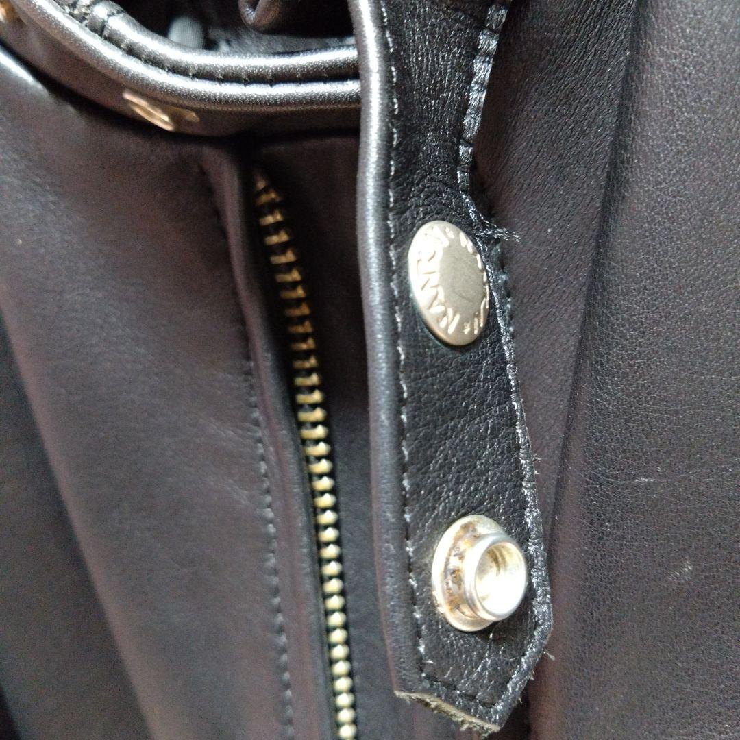 NANKAI ブラック レザー シングルライダース LL