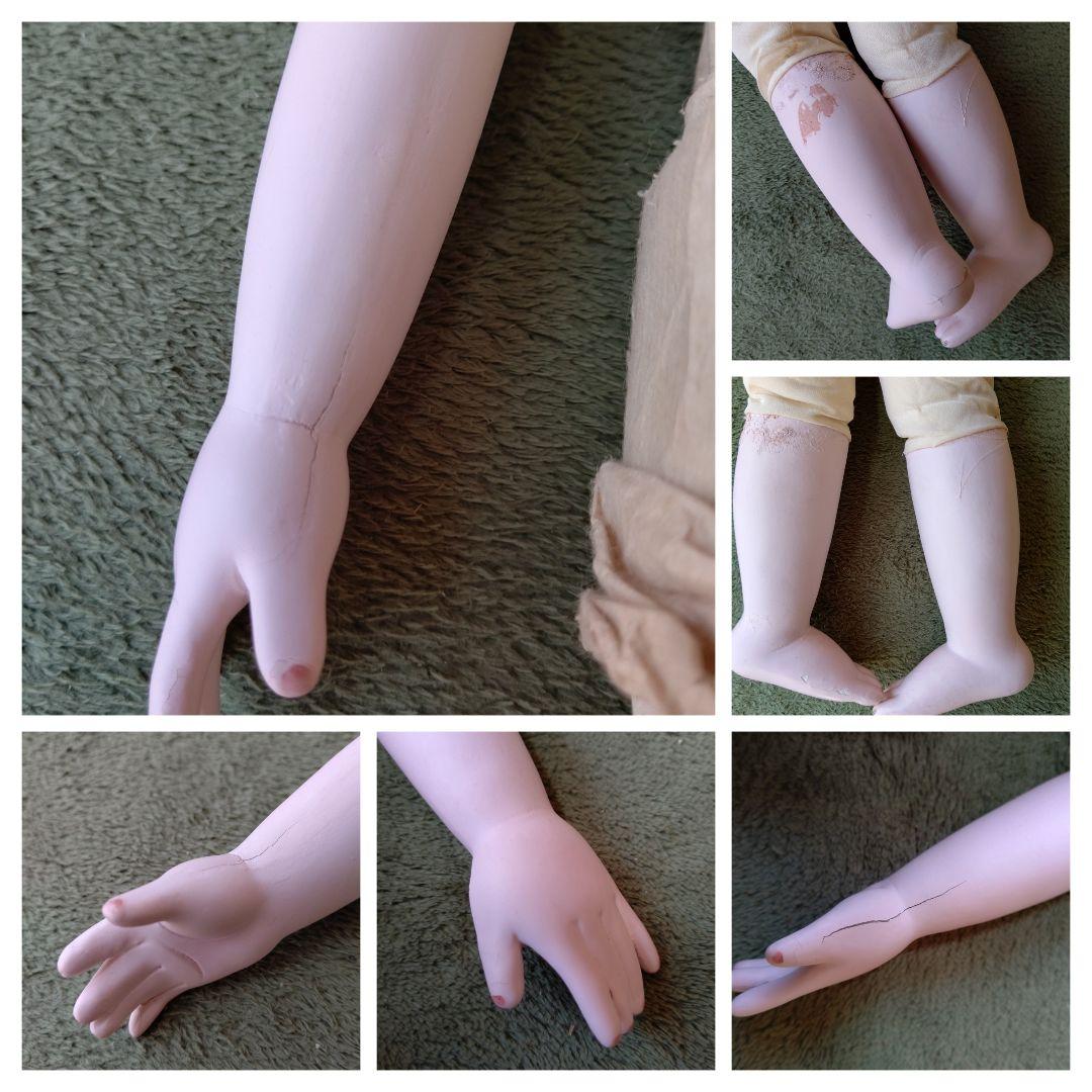 最終価格 大正期 修復済み 市松人形 在銘 約52㎝ 髪貼り替え 人毛 光龍斎系