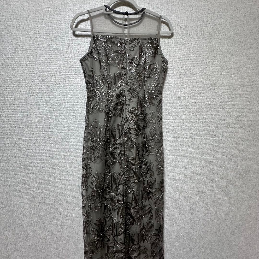 Leja チュールオフショルダー花柄Iライン 結婚式 お呼ばれ 刺繍 シアー