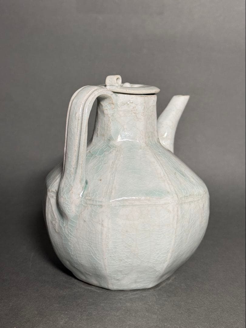 影青　水注　蓋付　中国美術　共箱