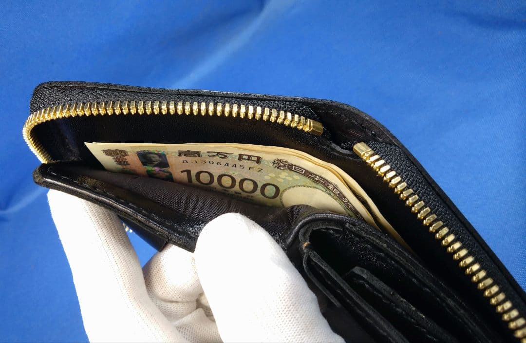 レザークラフト コードバン★HG コンパクトファスナー二つ折り財布【写真現品】