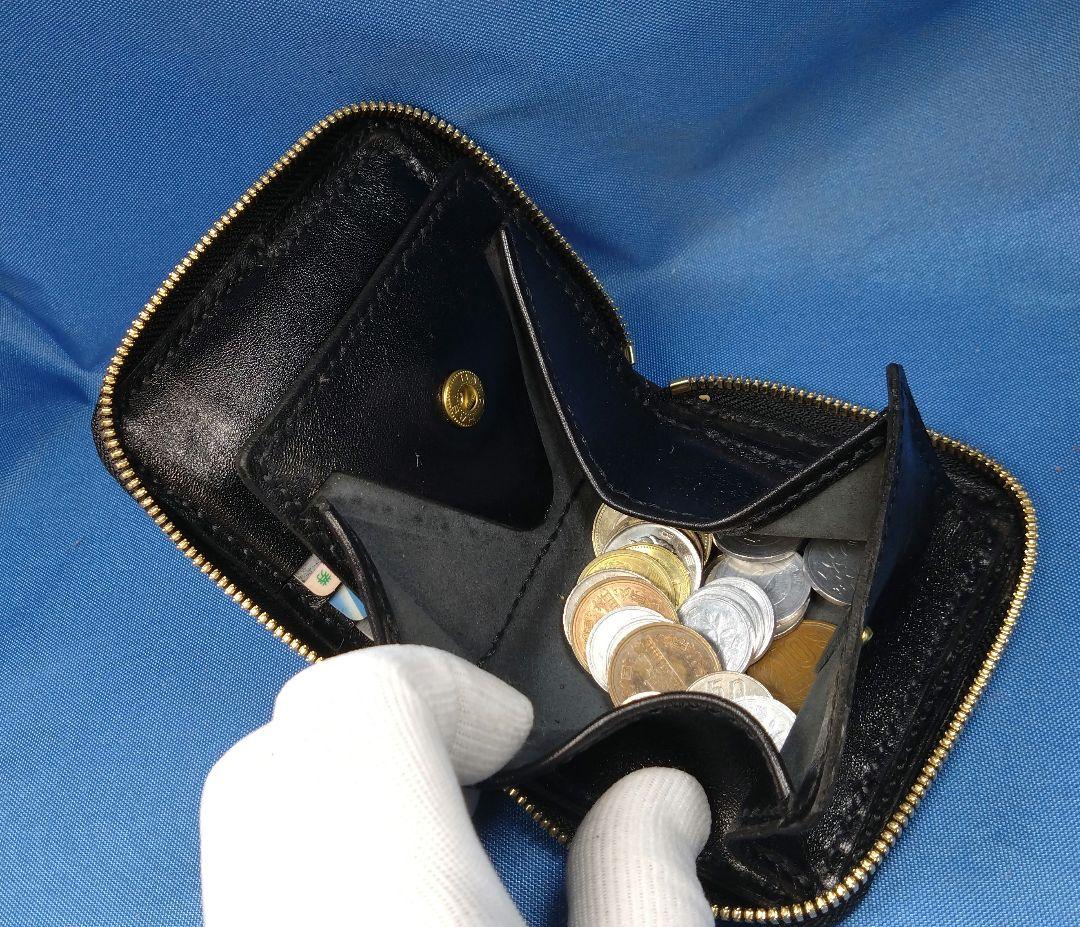 レザークラフト コードバン★HG コンパクトファスナー二つ折り財布【写真現品】