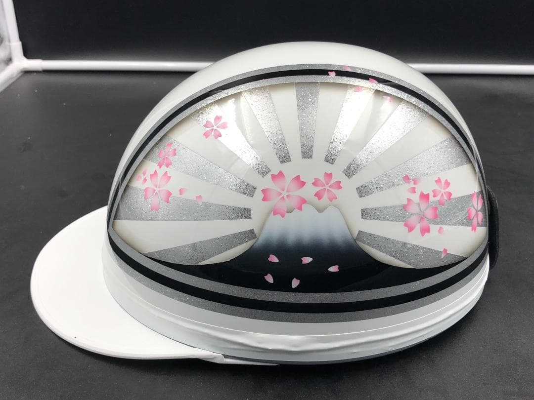 コルク半　カスタム　富士日章　三つボタン　ホワイトシルバー　ラメ　桜　高級クリヤ