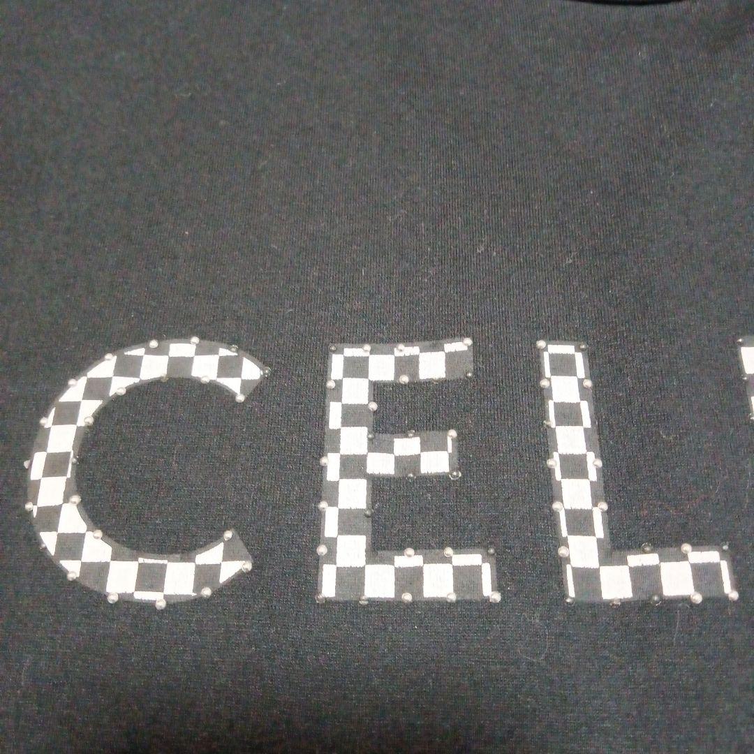 イタリア製 セリーヌ チェッカースタッズ ロゴ ルーズ 半袖 Tシャツ