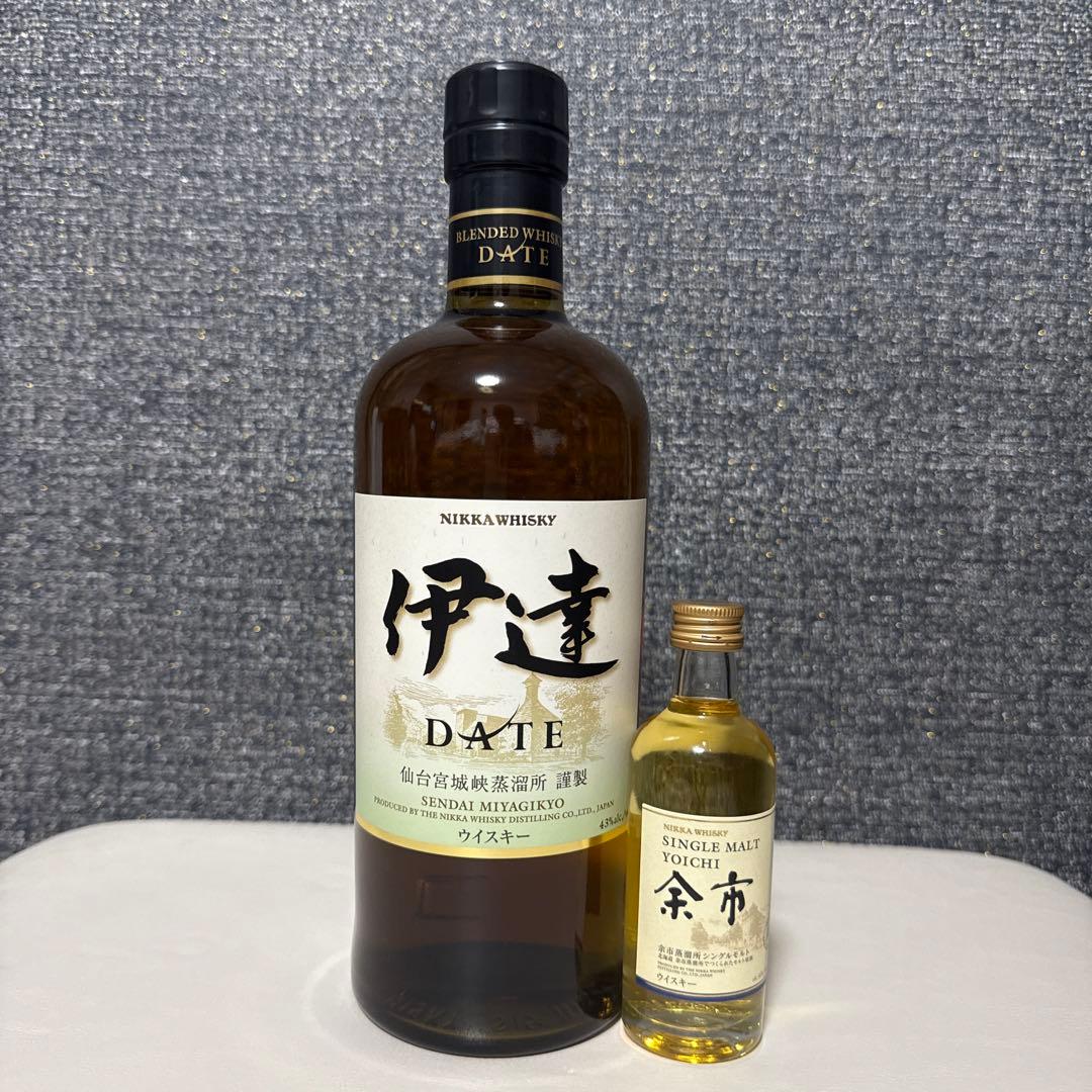 ニッカウイスキー　伊達 DATE シングルモルト余市 50mlをお付けして