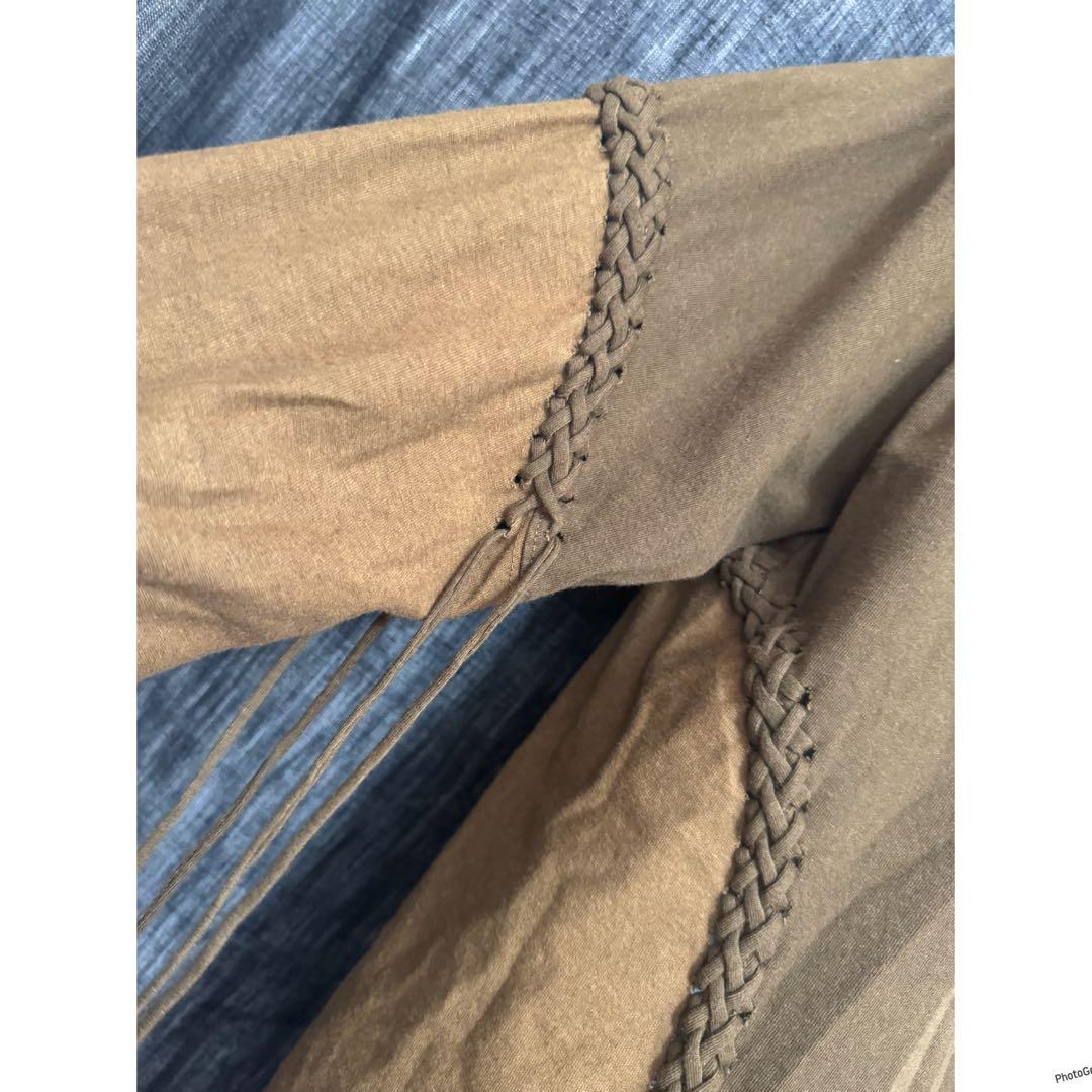 定価26400円 MASU 編み込みカットソー　レースアップ　Ｔシャツ