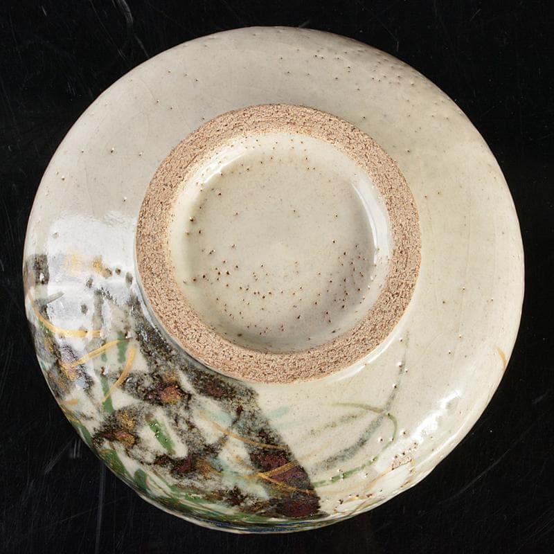 茶道具　八世乾山　山本如仙造　色絵乾山　花文茶碗　共箱　V　R5135