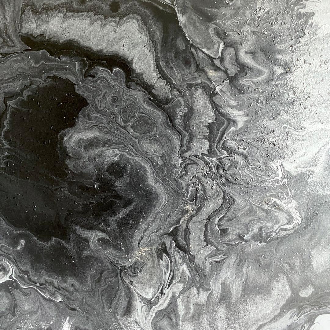 【フロイドアート ポーリングアート 絵】インテリア アクリル 美術 グレー白黒