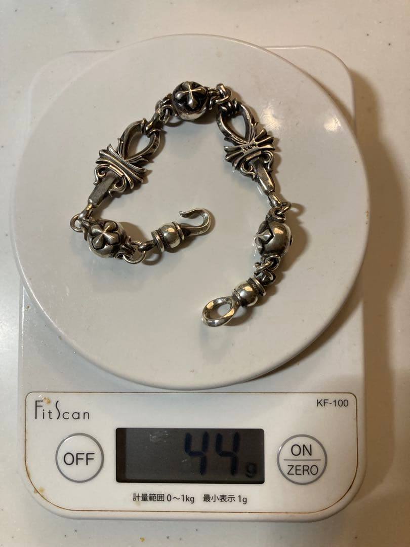 シルバー925 ダガーブレスレット オーダー品 44g xes クロム系