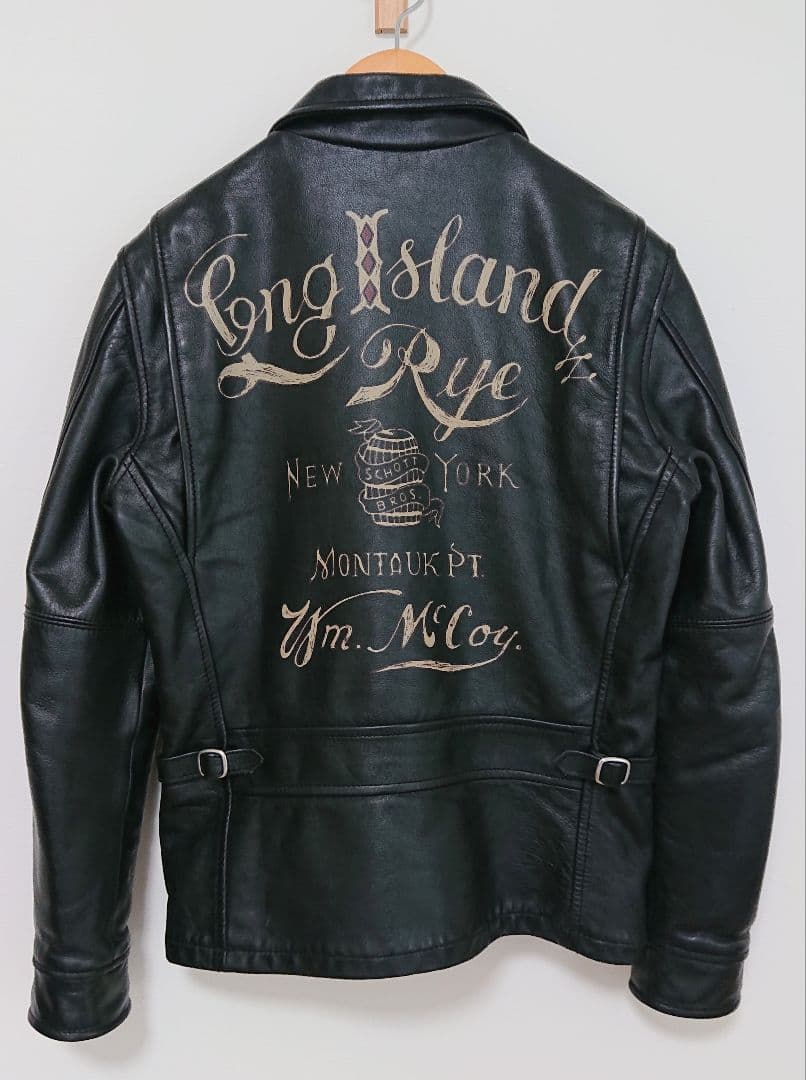 Schott 純正ペイント 襟付きシングル クラシックトラッカー 黒 S