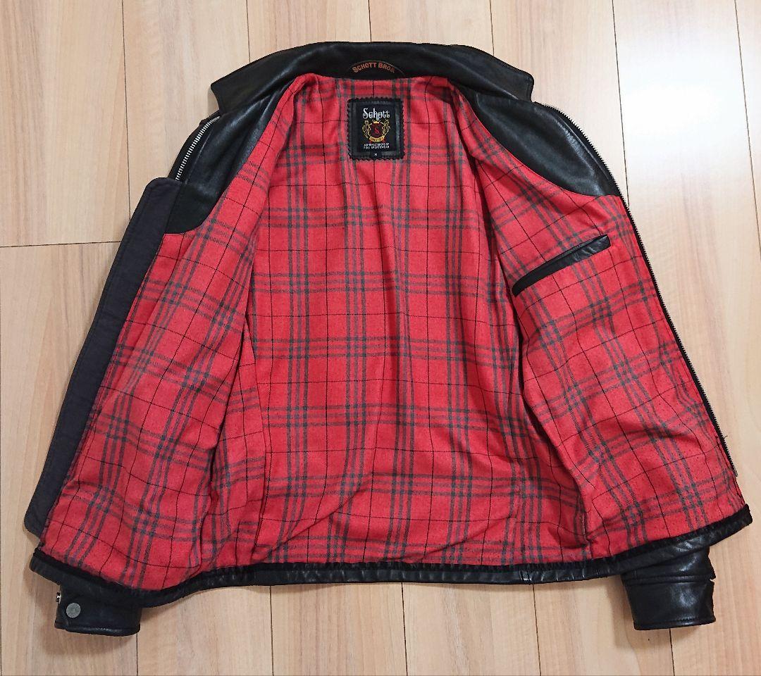 Schott 純正ペイント 襟付きシングル クラシックトラッカー 黒 S