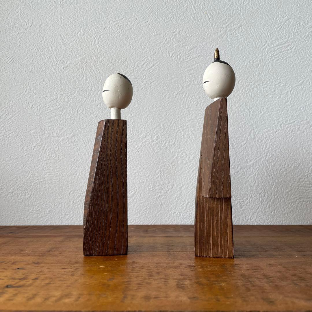 希少　古物　欅木製　立て雛　芸術　古道具　伝統文化　民藝